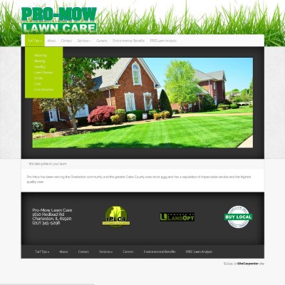 Pro-Mow website screenshot